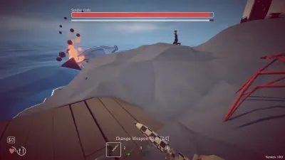 The Spider Crab boss health bar and escape timer during the first How to Fish boss fight