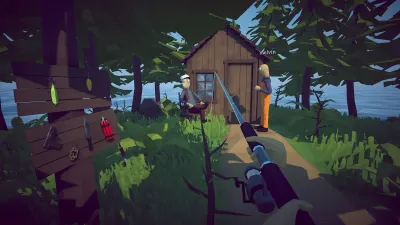 Official How to Fish screenshot of the Lighthouse equipment shop and an NPC