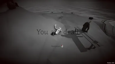 The You Are Dead screen beside the Lighthouse Keeper in How to Fish