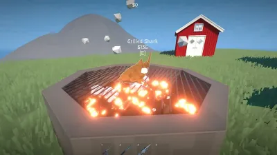 A whole shark cooking on the island grill for cash in How to Fish